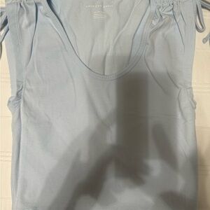 American Eagle size XS crop top with draw strings light blue color